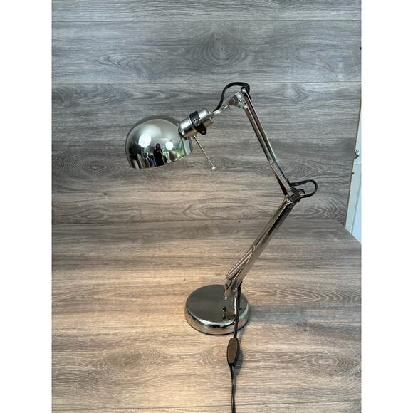 Ikea Forsa Vintage Chrome Architect's Desk Work Lamp Light - Picture 2 of 10